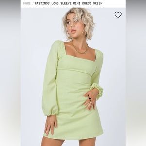 Princess Polly Hasting Mini Dress Green, Size 8